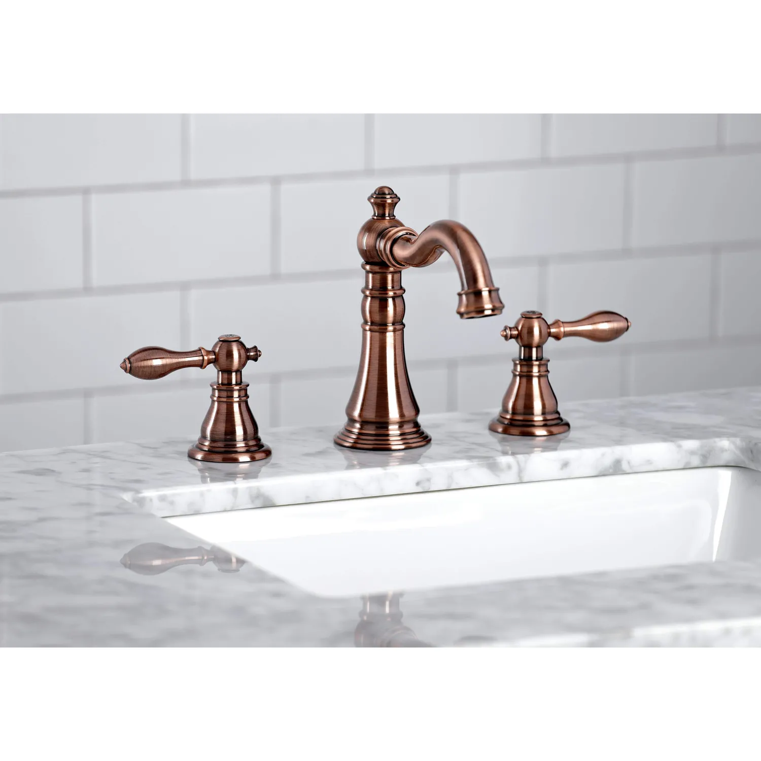 Hot Fauceture FSC197ACLAC American Classic Widespread Bathroom Faucet, Antique Copper 8" Widespread