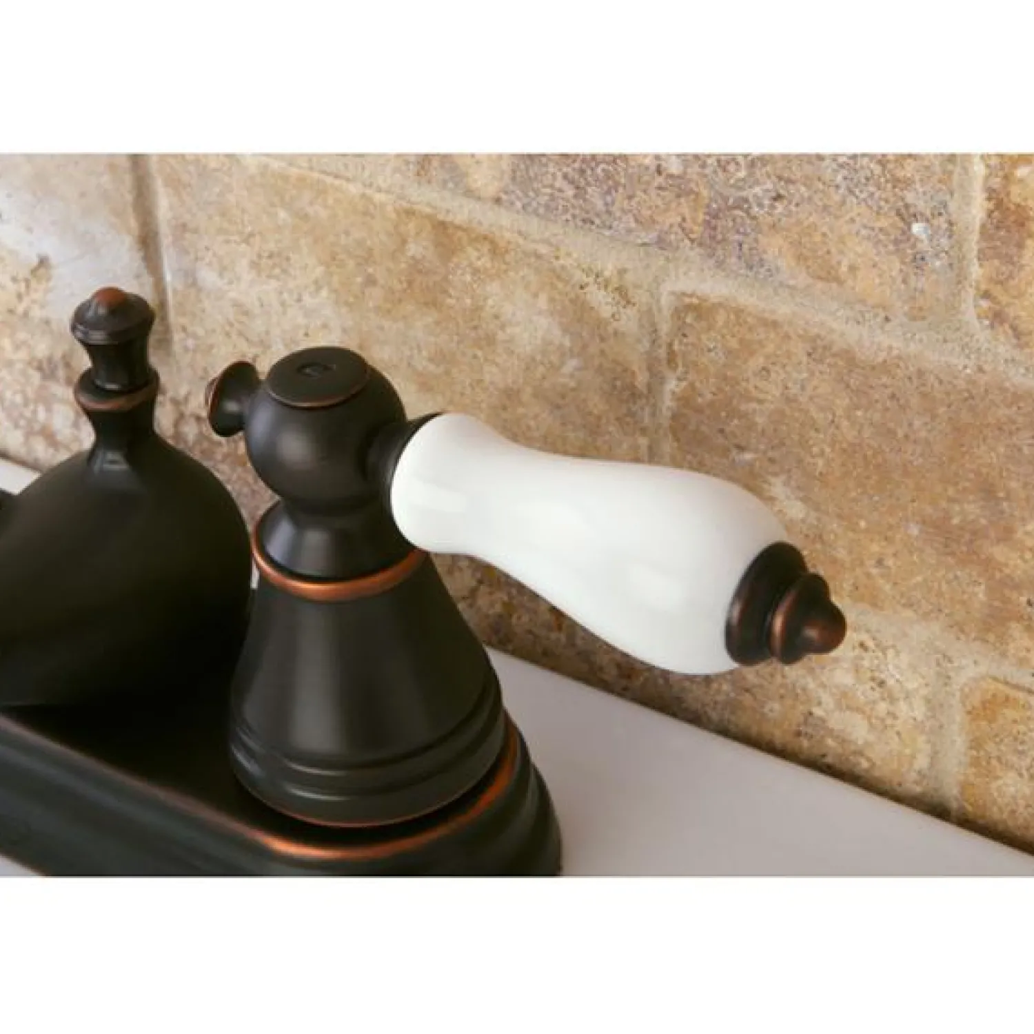 Sale Fauceture FS3606PL English Classic Two Handle 4" Centerset Lavatory Faucet in Noble Bronze 4" Center Set
