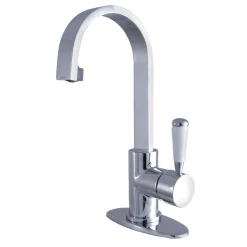 Clearance Fauceture Paris Single-Handle Bathroom Faucet with Deck Plate and Drain Single Hole