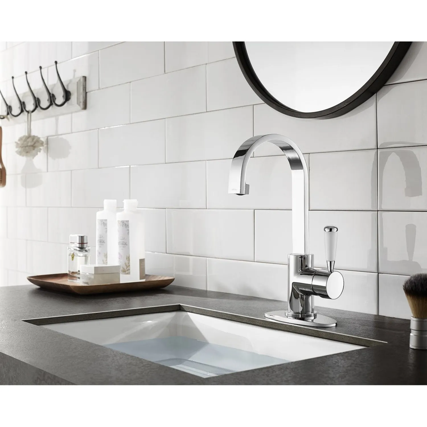 Clearance Fauceture Paris Single-Handle Bathroom Faucet with Deck Plate and Drain Single Hole
