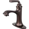 Best Fauceture Restoration Single-Handle Bathroom Faucet with Push-Up Drain and Deck Plate Single Hole