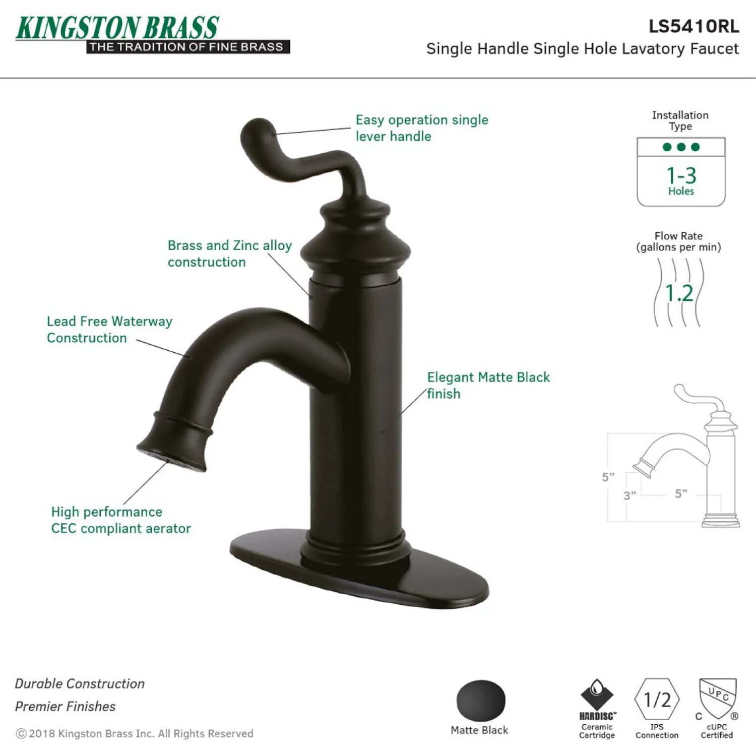 Best Fauceture Royale Single-Handle Monoblock Bathroom Faucet Single Hole