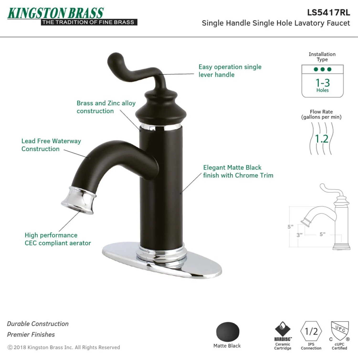 Best Fauceture Royale Single-Handle Monoblock Bathroom Faucet Single Hole