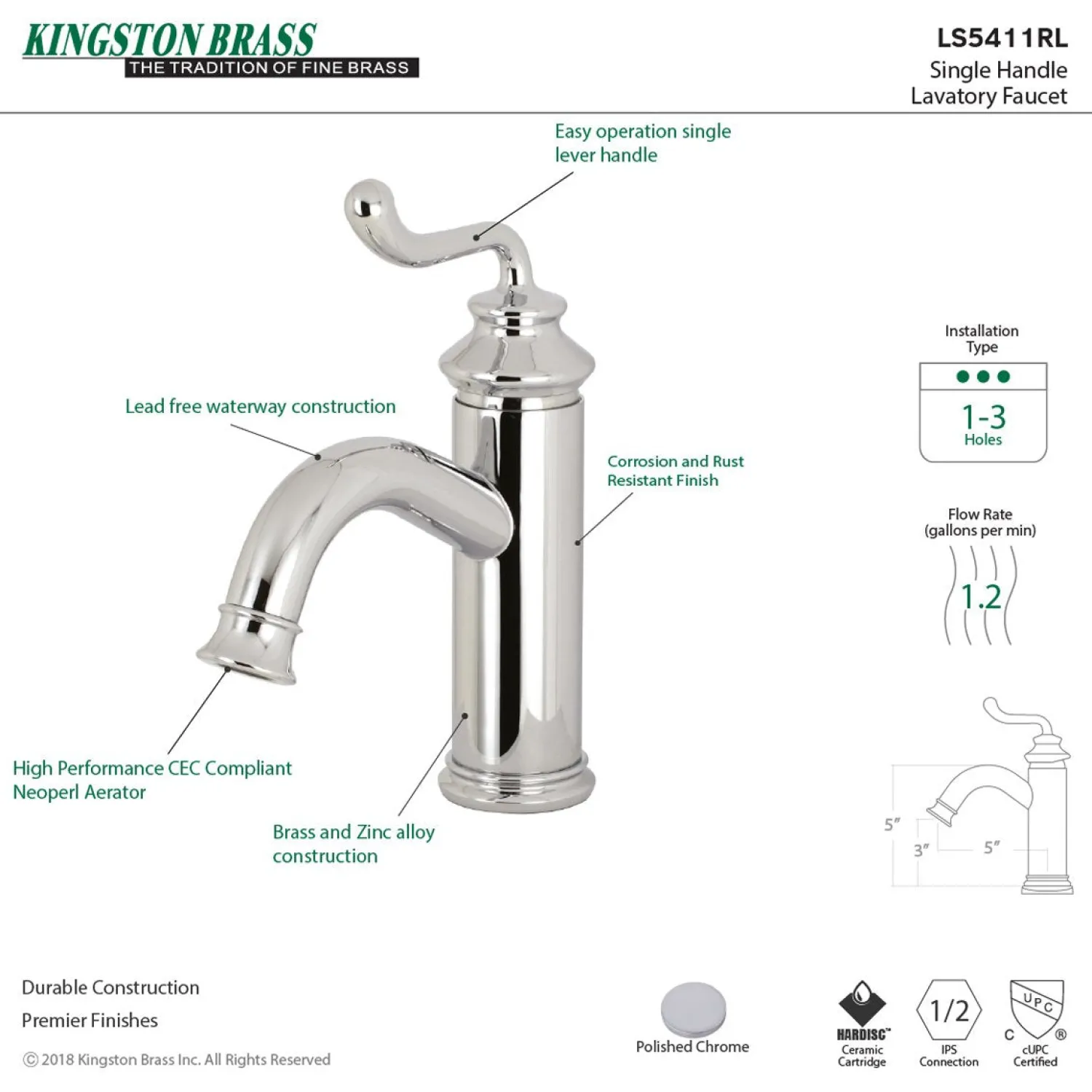 Best Fauceture Royale Single-Handle Monoblock Bathroom Faucet Single Hole