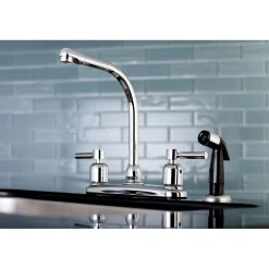 FB751DL Centerset Kitchen Faucet in Polished Chrome Faucets With Side Spray