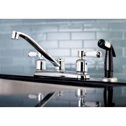 FB112DPL Centerset Kitchen Faucet in Polished Chrome Faucets With Side Spray