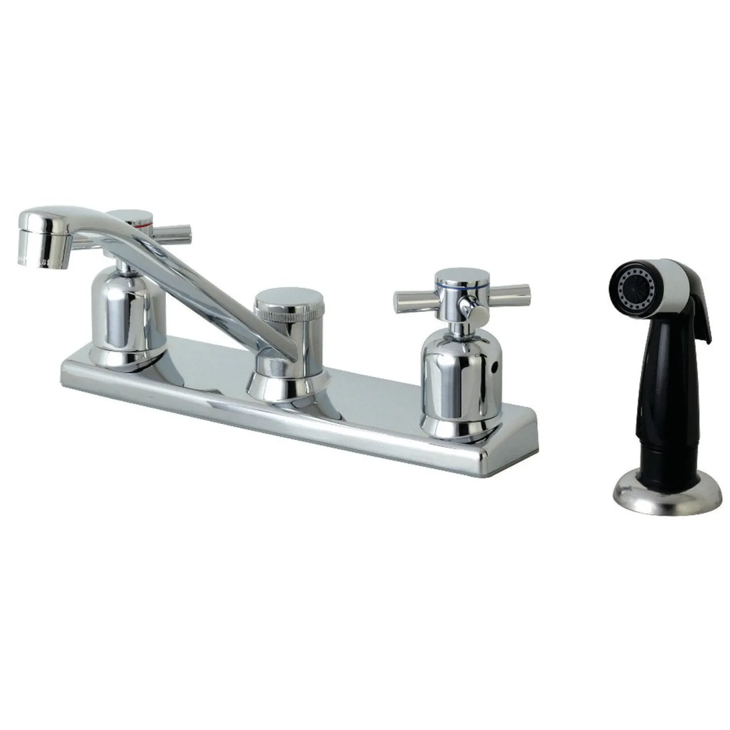 Hot FB122DX Centerset Kitchen Faucet in Polished Chrome Faucets With Side Spray