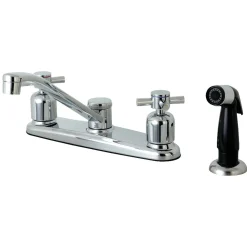 Outlet FB112DX Centerset Kitchen Faucet in Polished Chrome Faucets With Side Spray
