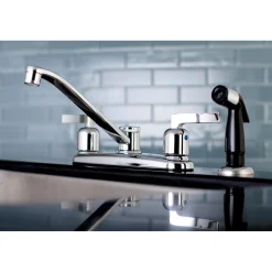 FB112EFL Centerset Kitchen Faucet in Polished Chrome Faucets With Side Spray