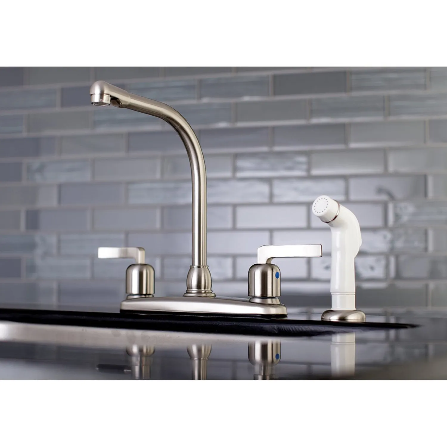 Clearance FB718EFL Centerset Kitchen Faucet in Brushed Nickel Faucets With Side Spray