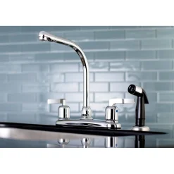 Hot FB751EFL Centerset Kitchen Faucet in Polished Chrome Faucets With Side Spray