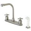 Clearance FB718ZX Centerset Kitchen Faucet in Brushed Nickel Faucets With Side Spray