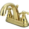 New French Country Classic Two Handle 4" Centerset Lavatory Faucet with Brass Pop-up 4" Center Set