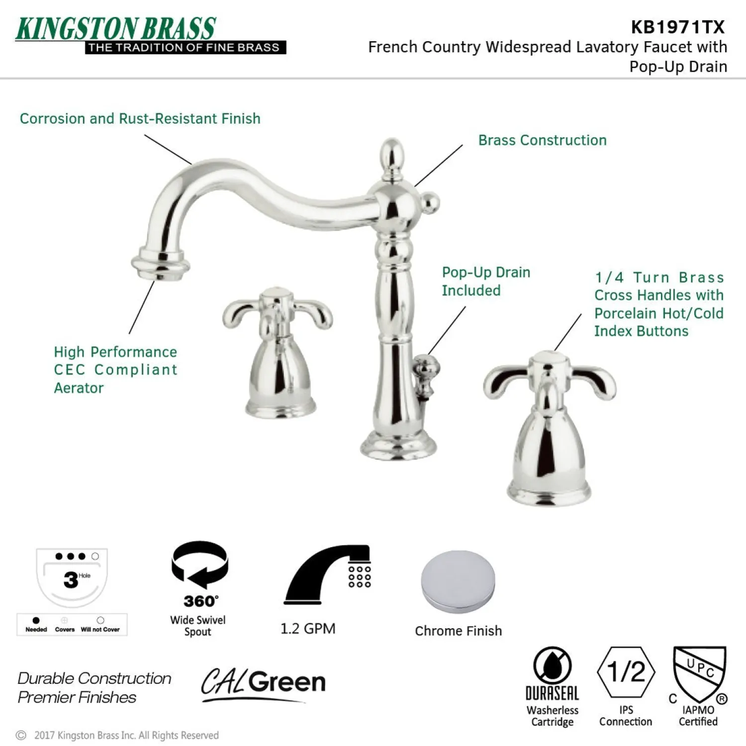Hot French Country 8-Inch Widespread Bathroom Faucet 8" Widespread
