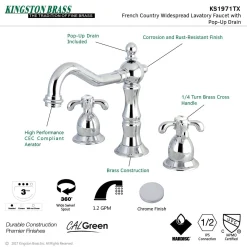 Hot French Country 3-Hole 8-Inch Widespread Bathroom Faucet 8