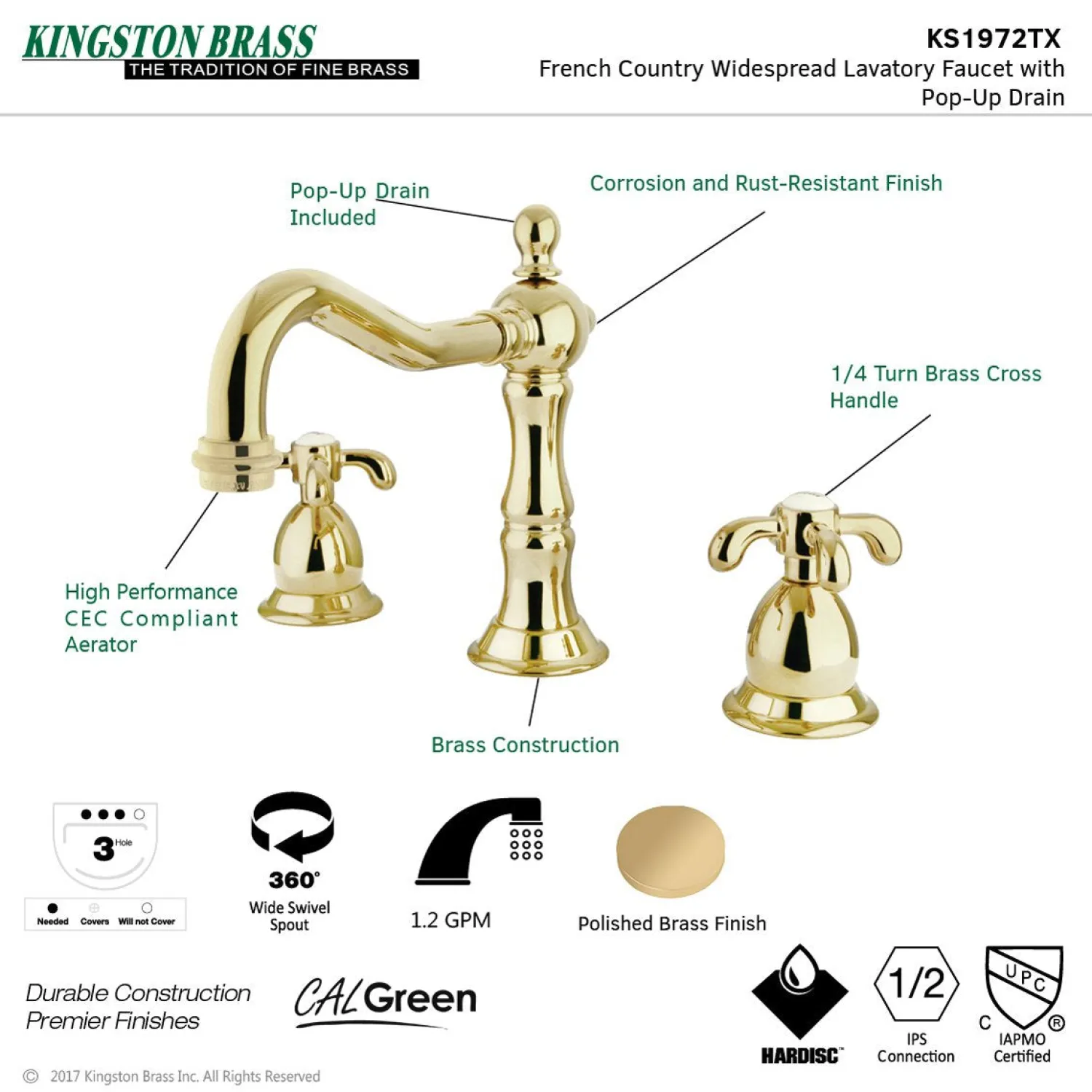 Hot French Country 3-Hole 8-Inch Widespread Bathroom Faucet 8" Widespread