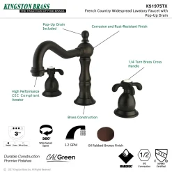 Hot French Country 3-Hole 8-Inch Widespread Bathroom Faucet 8