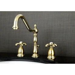 Outlet French Country Deck Mount 8-Inch Widespread Bathroom Faucet 8