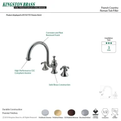 Outlet French Country Roman Tub Filler with High Rise Spout Tub Faucets