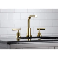 New FSC895XCML-P Manhattan Widespread Bathroom Faucet with Brass Pop-Up 8
