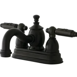 Sale Georgian 4" Centerset Lavatory Faucet with Metal Lever Handle and Heritage Spout 4" Center Set