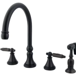 Online Georgian Gourmetier Two Handle Kitchen Faucet Widespread Kitchen Faucets