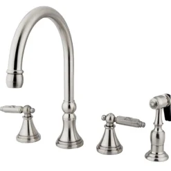 Online Georgian Gourmetier Two Handle Kitchen Faucet Widespread Kitchen Faucets