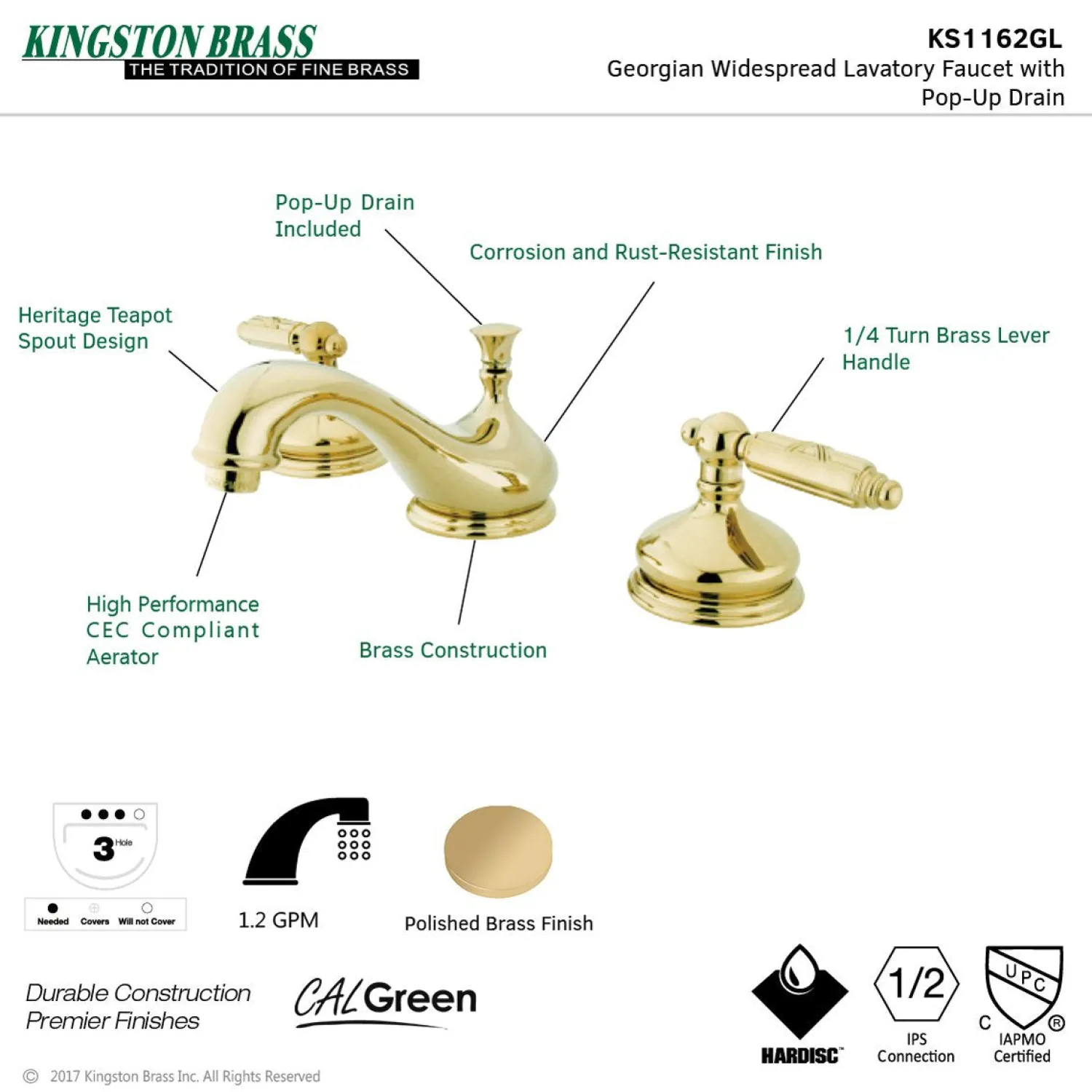 Clearance Georgian 8-Inch Widespread Bathroom Faucet 8" Widespread