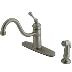 Clearance Georgian Mono Deck Mount Kitchen Faucet with Sprayer Faucets With Side Spray