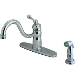 Clearance Georgian Mono Deck Mount Kitchen Faucet with Sprayer Faucets With Side Spray