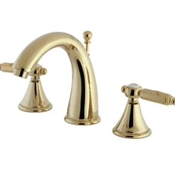 Outlet Georgian Two Handle 8" to 16" Widespread Lavatory Faucet with Brass Pop-up 8" Widespread