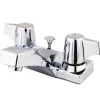 GKB100B Water Saving Columbia Centerset Lavatory Faucet with Canopy Handles and Brass Pop-up in Chrome 4" Center Set