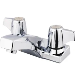 Clearance GKB100LP Water Saving Columbia Centerset Lavatory Faucet with Canopy Handles in Chrome 4" Center Set