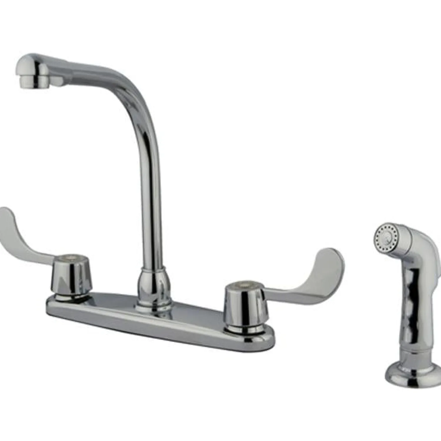 Outlet GKB762SP Water Saving Vista Centerset Kitchen Faucet with Blade Handles and Side Sprayer in Chrome Faucets With Side Spray