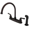 Hot GKB795SP Water Saving Magellan Centerset Kitchen Faucet in Oil Rubbed Bronze with Matching Sprayer Faucets With Side Spray
