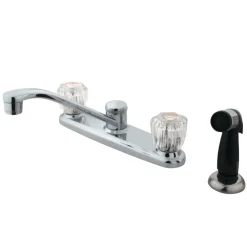 Sale GKB112 Water Saving Americana Centerset Kitchen Faucet with Acrylic Handles and Side Sprayer Faucets With Side Spray
