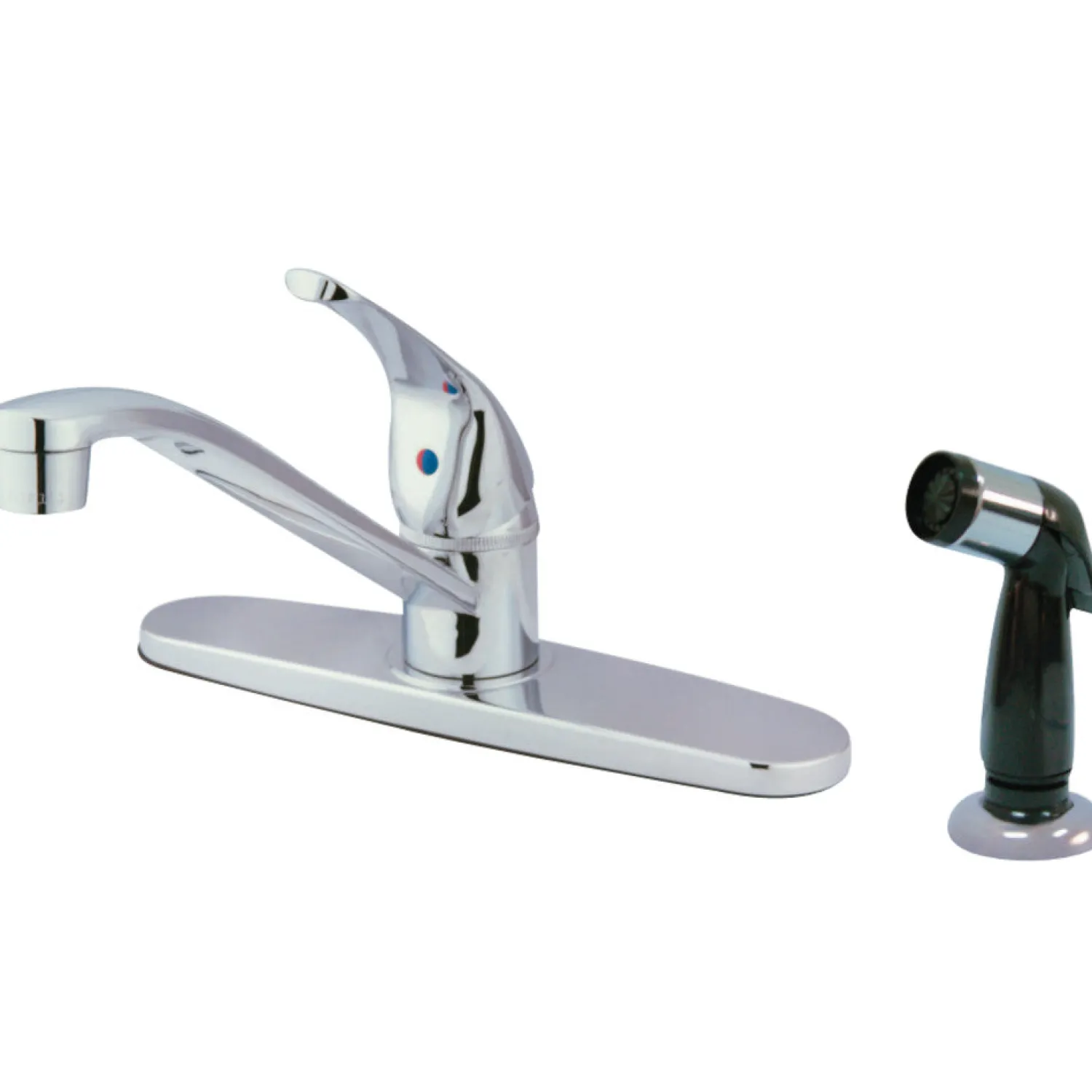 Best GKB5720 Water Saving Chatham Centerset Kitchen Faucet with Single Lever Handle and Black Side Sprayer in Chrome Faucets With Side Spray
