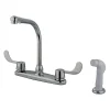 Hot GKB762 Water Saving Vista Centerset Kitchen Faucet with Blade Handles and Side Sprayer in Chrome Faucets With Side Spray