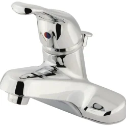 Online GKB511 Water Saving Wyndham Centerset Lavatory Faucet with Single Loop Handle and ABS Pop-up in Chrome 4" Center Set