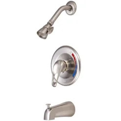 Clearance GKB698 Water Saving Chatham Tub and Shower Faucet with 1.5GPM Showerhead and Single Loop Handle in Satin Nickel Tub & Shower Sets