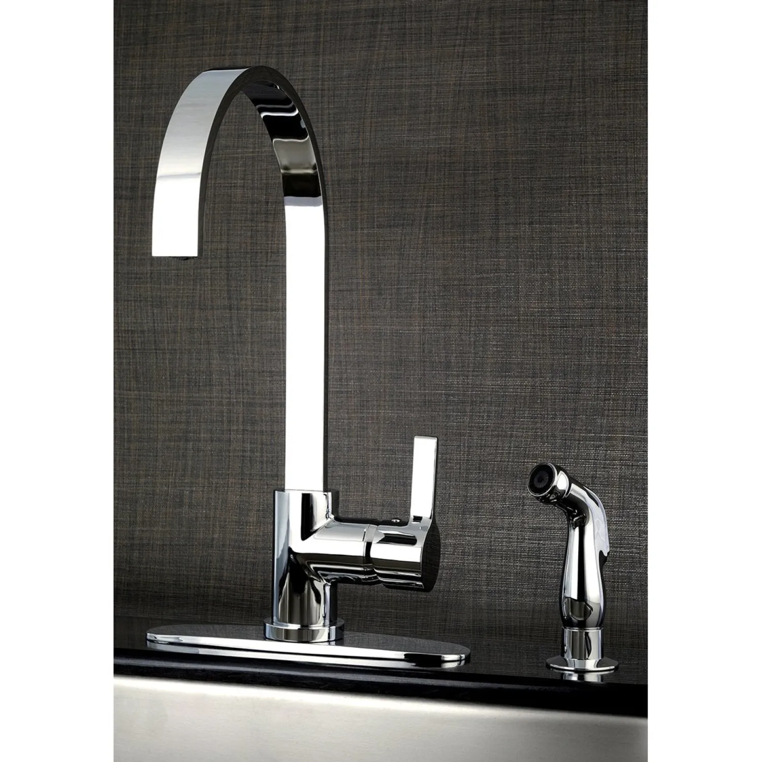 New Gourmetier Continental Single-Handle Kitchen Faucet with Side Sprayer Faucets With Side Spray