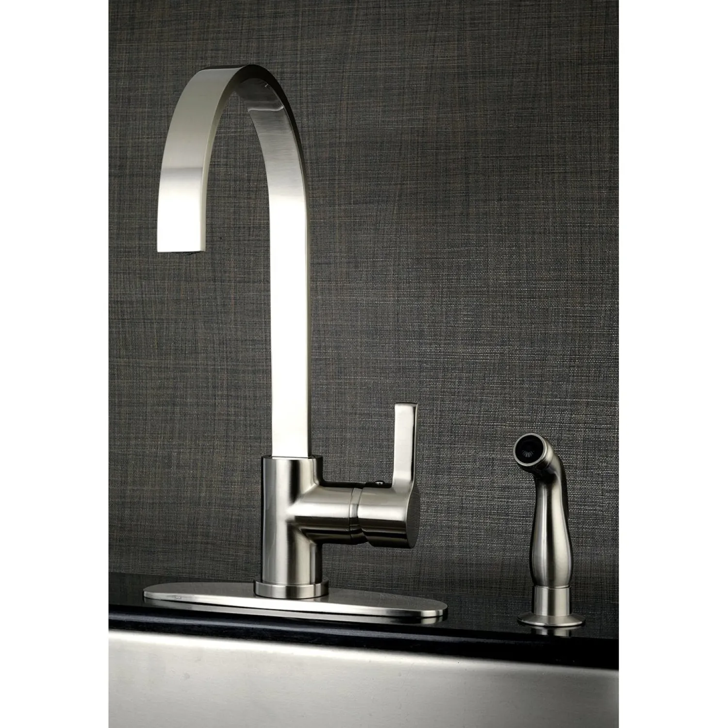 New Gourmetier Continental Single-Handle Kitchen Faucet with Side Sprayer Faucets With Side Spray
