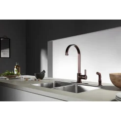 New Gourmetier Continental Single-Handle Kitchen Faucet with Side Sprayer Faucets With Side Spray