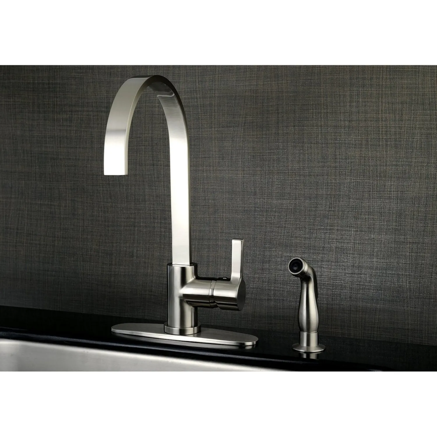 New Gourmetier Continental Single-Handle Kitchen Faucet with Side Sprayer Faucets With Side Spray