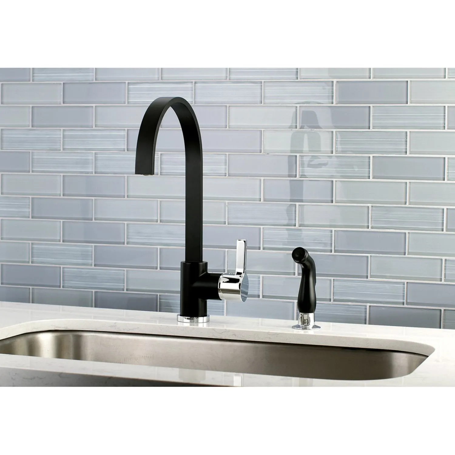 New Gourmetier Continental Single-Handle Kitchen Faucet with Side Sprayer Faucets With Side Spray