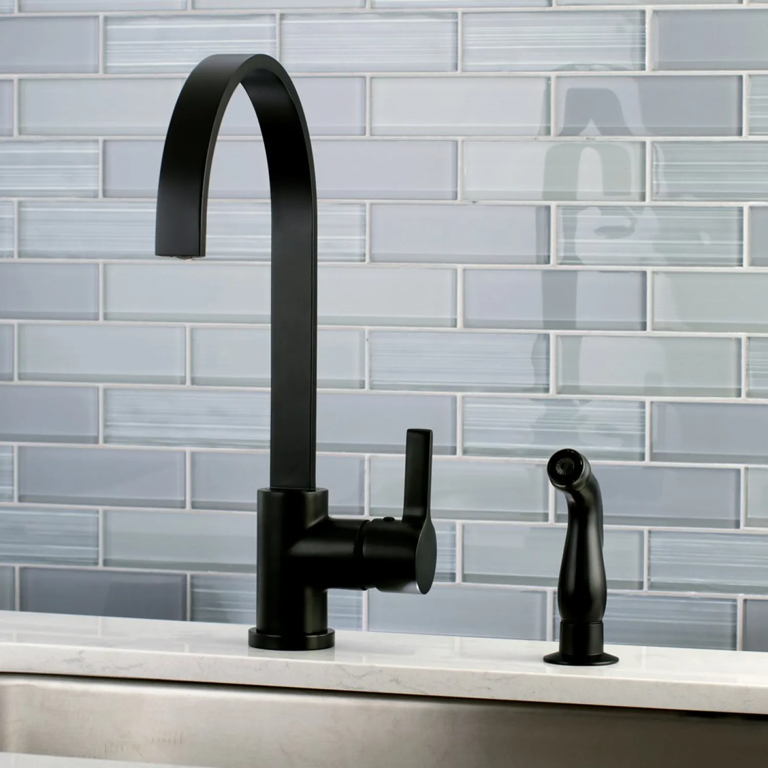 New Gourmetier Continental Single-Handle Kitchen Faucet with Side Sprayer Faucets With Side Spray