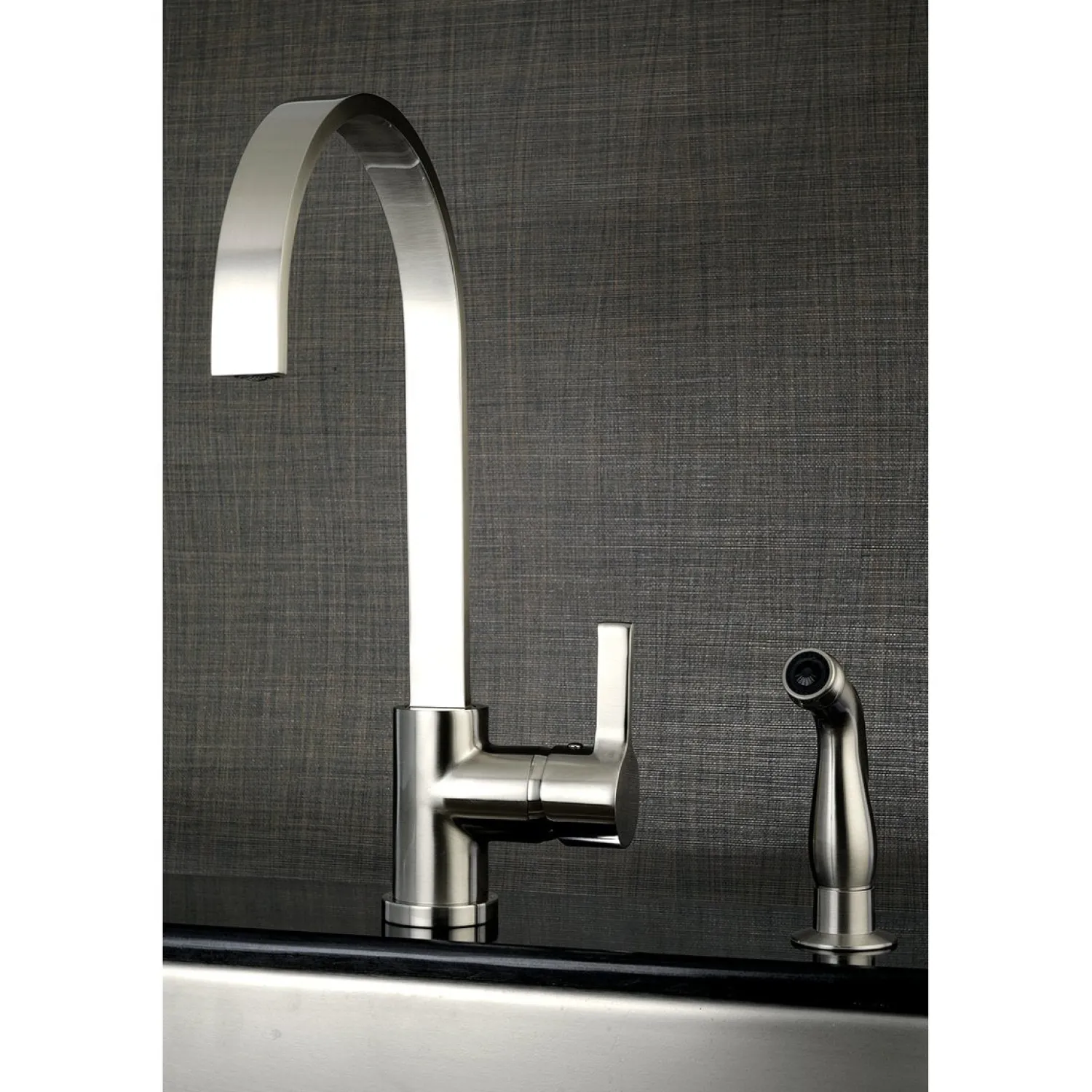 New Gourmetier Continental Single-Handle Kitchen Faucet with Side Sprayer Faucets With Side Spray