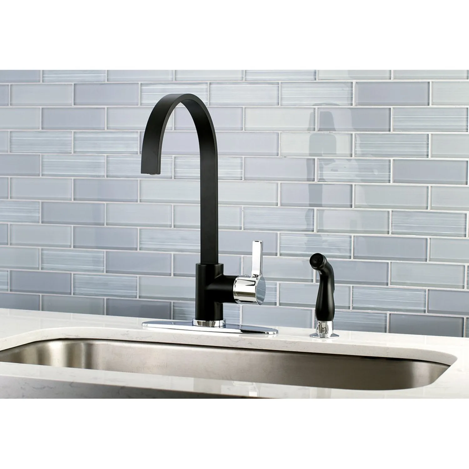 New Gourmetier Continental Single-Handle Kitchen Faucet with Side Sprayer Faucets With Side Spray