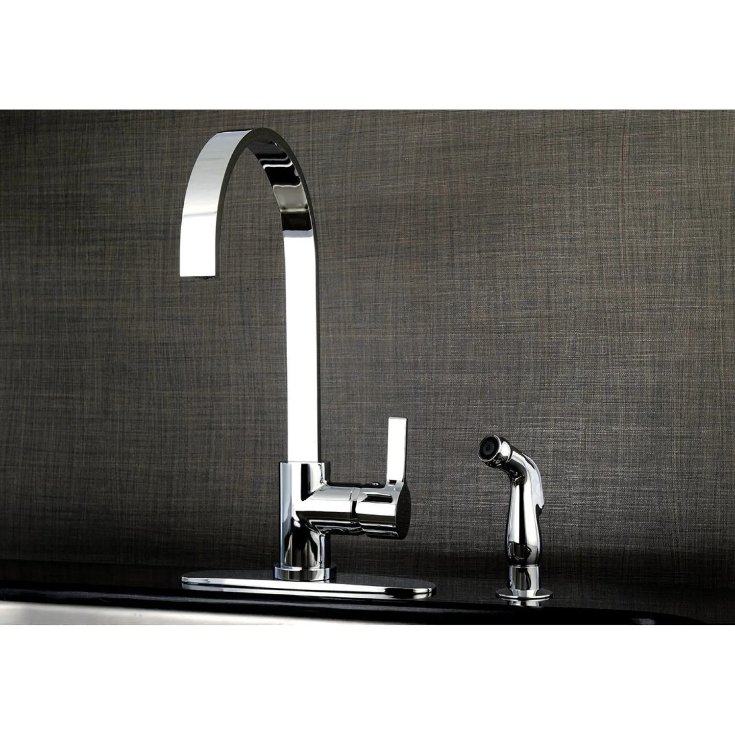 New Gourmetier Continental Single-Handle Kitchen Faucet with Side Sprayer Faucets With Side Spray