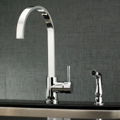 Clearance Gourmetier Concord Single-Handle Kitchen Faucet with Side Sprayer Faucets With Side Spray